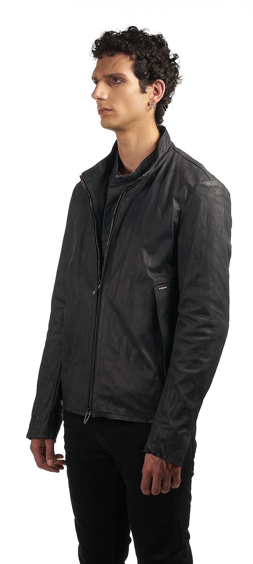 DANIELE BASTA LEATHER AND SILVER JACKET 